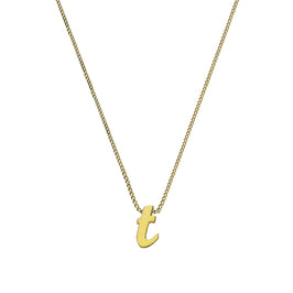 Collier avec pendentif minuscule lettre T en or 9 carats, 40 à 50 cm