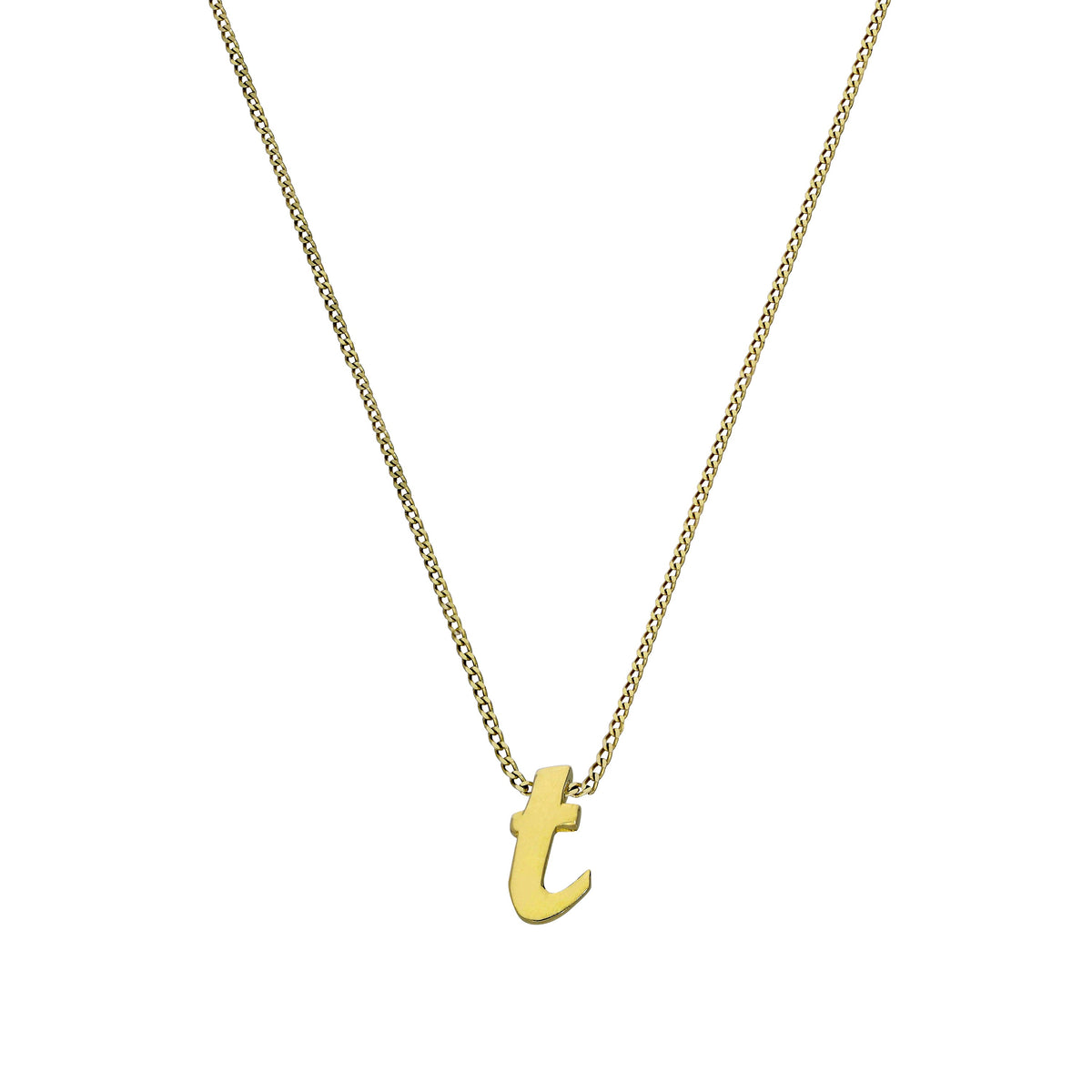 Collier avec pendentif minuscule lettre T en or 9 carats, 40 à 50 cm