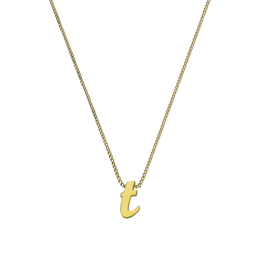Collier avec pendentif minuscule lettre T en or 9 carats, 40 à 50 cm