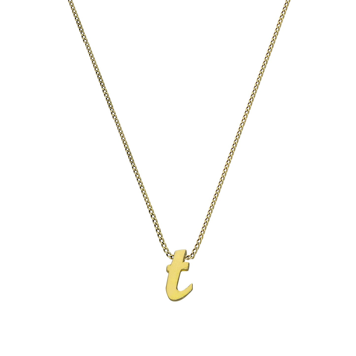Collier avec pendentif minuscule lettre T en or 9 carats, 40 à 50 cm