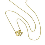 Collier avec pendentif minuscule lettre W en or 9 carats, 40 à 50 cm