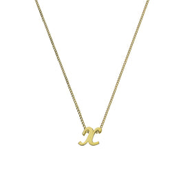 Collier pendentif minuscule lettre X en or 9 carats, 40 à 50 cm