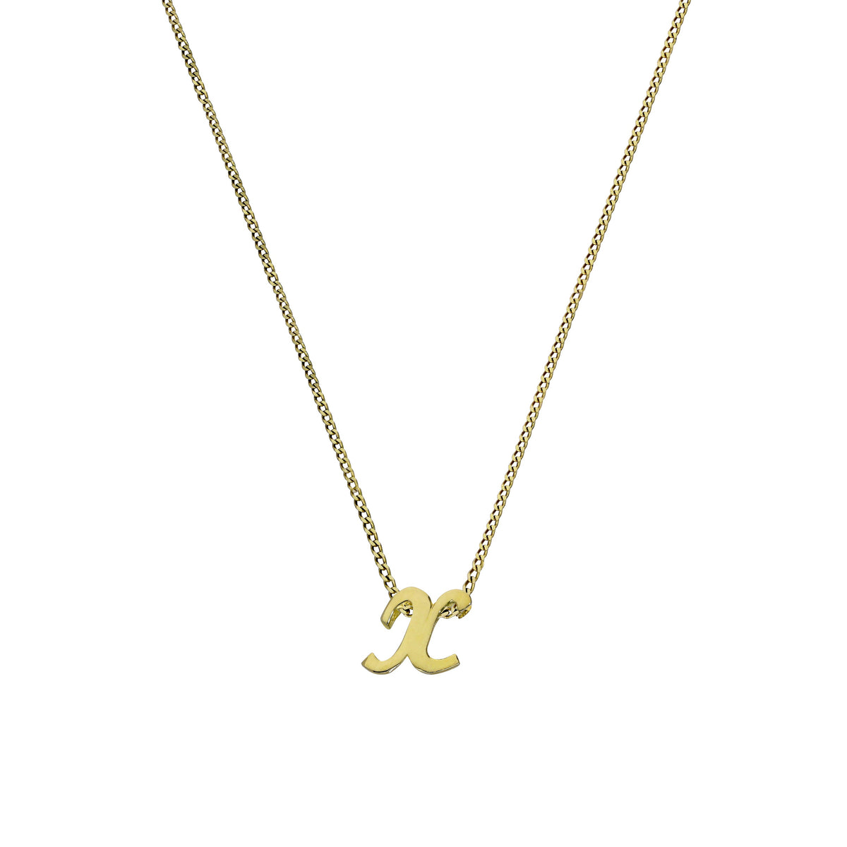 Collier pendentif minuscule lettre X en or 9 carats, 40 à 50 cm