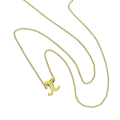 Collier pendentif minuscule lettre X en or 9 carats, 40 à 50 cm