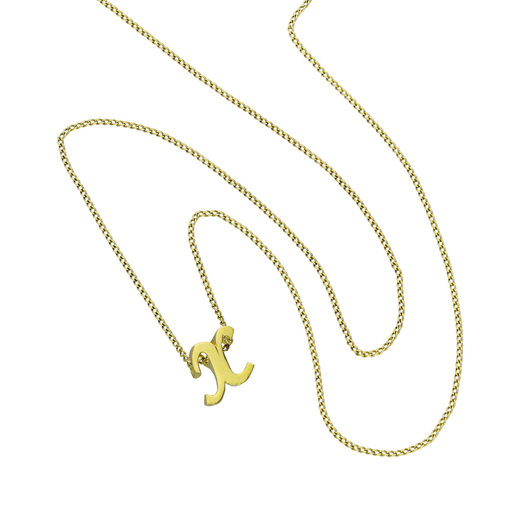 Collier pendentif minuscule lettre X en or 9 carats, 40 à 50 cm