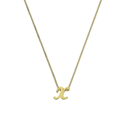 Collier pendentif minuscule lettre X en or 9 carats, 40 à 50 cm