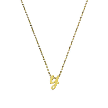 Collier avec pendentif minuscule lettre Y en or 9 carats, 40 à 50 cm