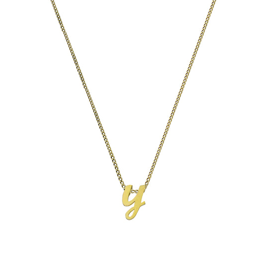 Collier avec pendentif minuscule lettre Y en or 9 carats, 40 à 50 cm