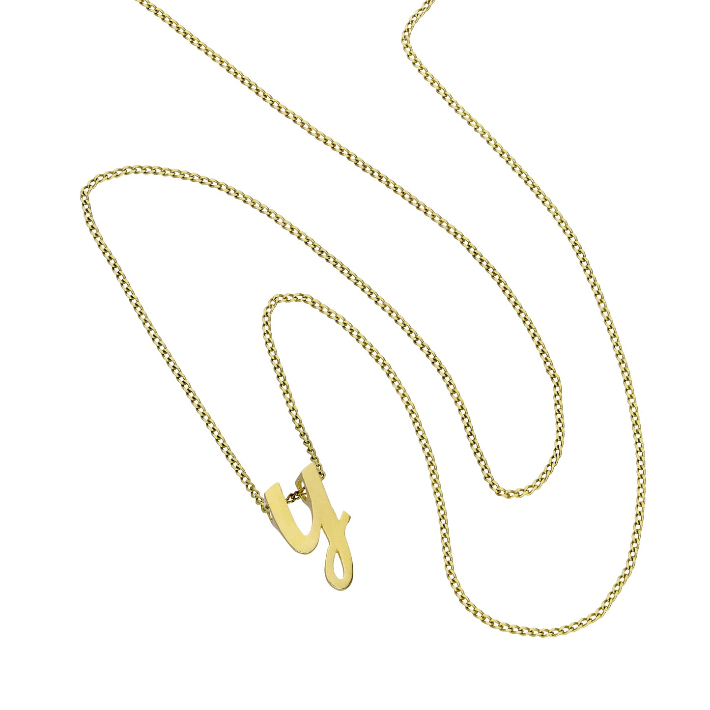 Collier avec pendentif minuscule lettre Y en or 9 carats, 40 à 50 cm