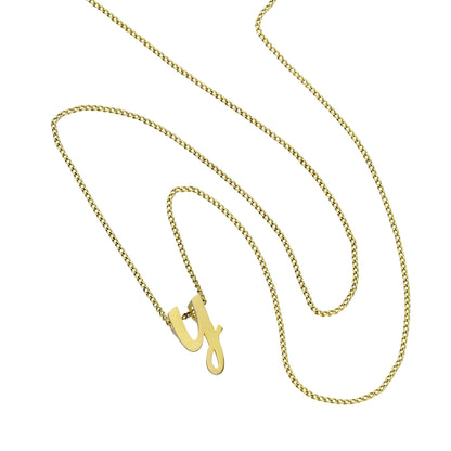 Collier avec pendentif minuscule lettre Y en or 9 carats, 40 à 50 cm
