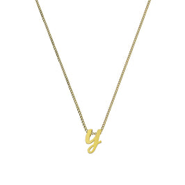 Collier avec pendentif minuscule lettre Y en or 9 carats, 40 à 50 cm
