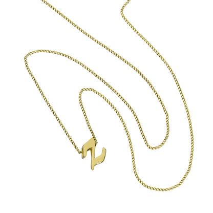Collier pendentif minuscule lettre Z en or 9 carats, 40 à 50 cm