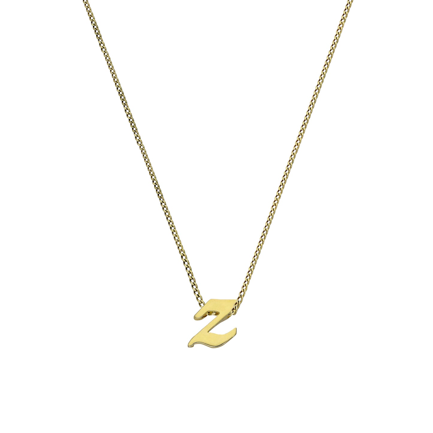 Collier pendentif minuscule lettre Z en or 9 carats, 40 à 50 cm