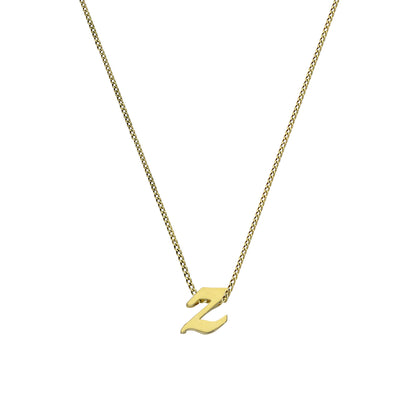 Collier pendentif minuscule lettre Z en or 9 carats, 40 à 50 cm