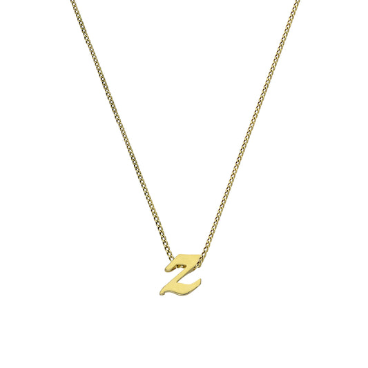 Collier pendentif minuscule lettre Z en or 9 carats, 40 à 50 cm