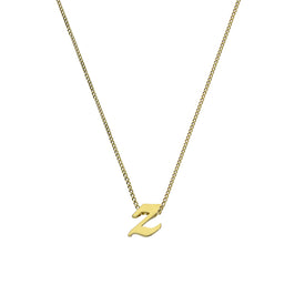 Collier pendentif minuscule lettre Z en or 9 carats, 40 à 50 cm