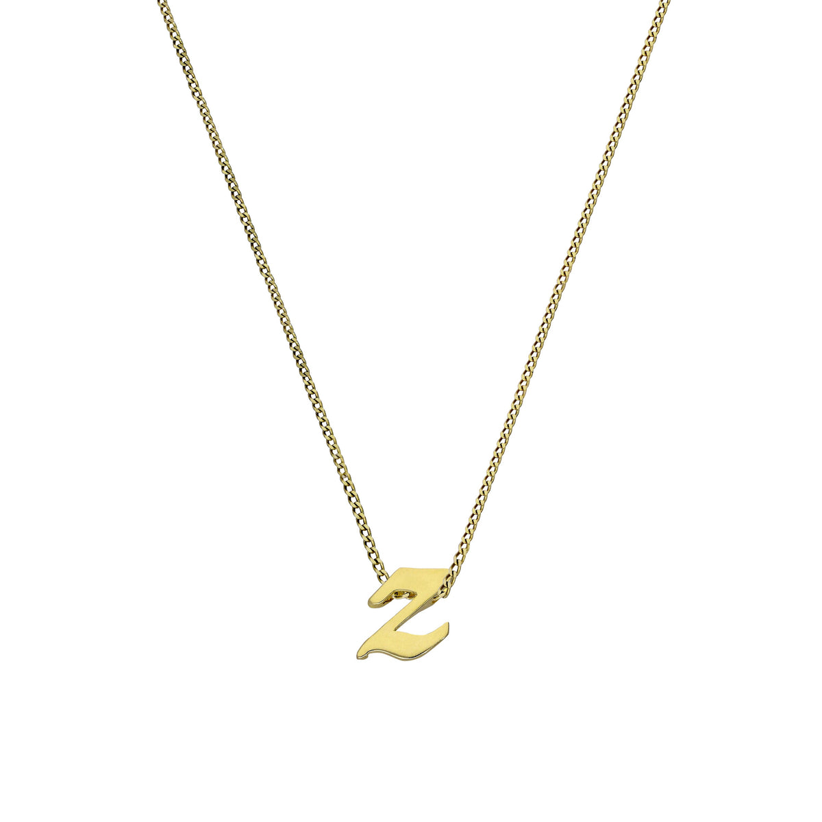 Collier pendentif minuscule lettre Z en or 9 carats, 40 à 50 cm