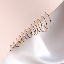 Boucles d'oreilles créoles en or 9 carats de 0,8 mm (8 mm à 20 mm)