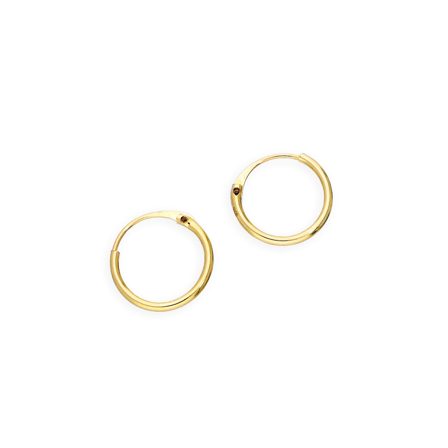 Boucles d'oreilles créoles en or 9 carats de 0,8 mm (8 mm à 20 mm)