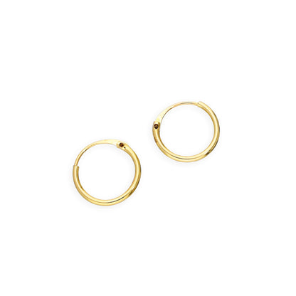 Boucles d'oreilles créoles en or 9 carats de 0,8 mm (8 mm à 20 mm)