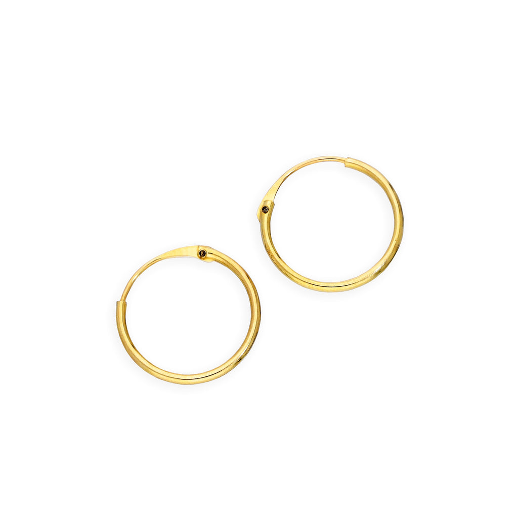 Boucles d'oreilles créoles en or 9 carats de 0,8 mm (8 mm à 20 mm)