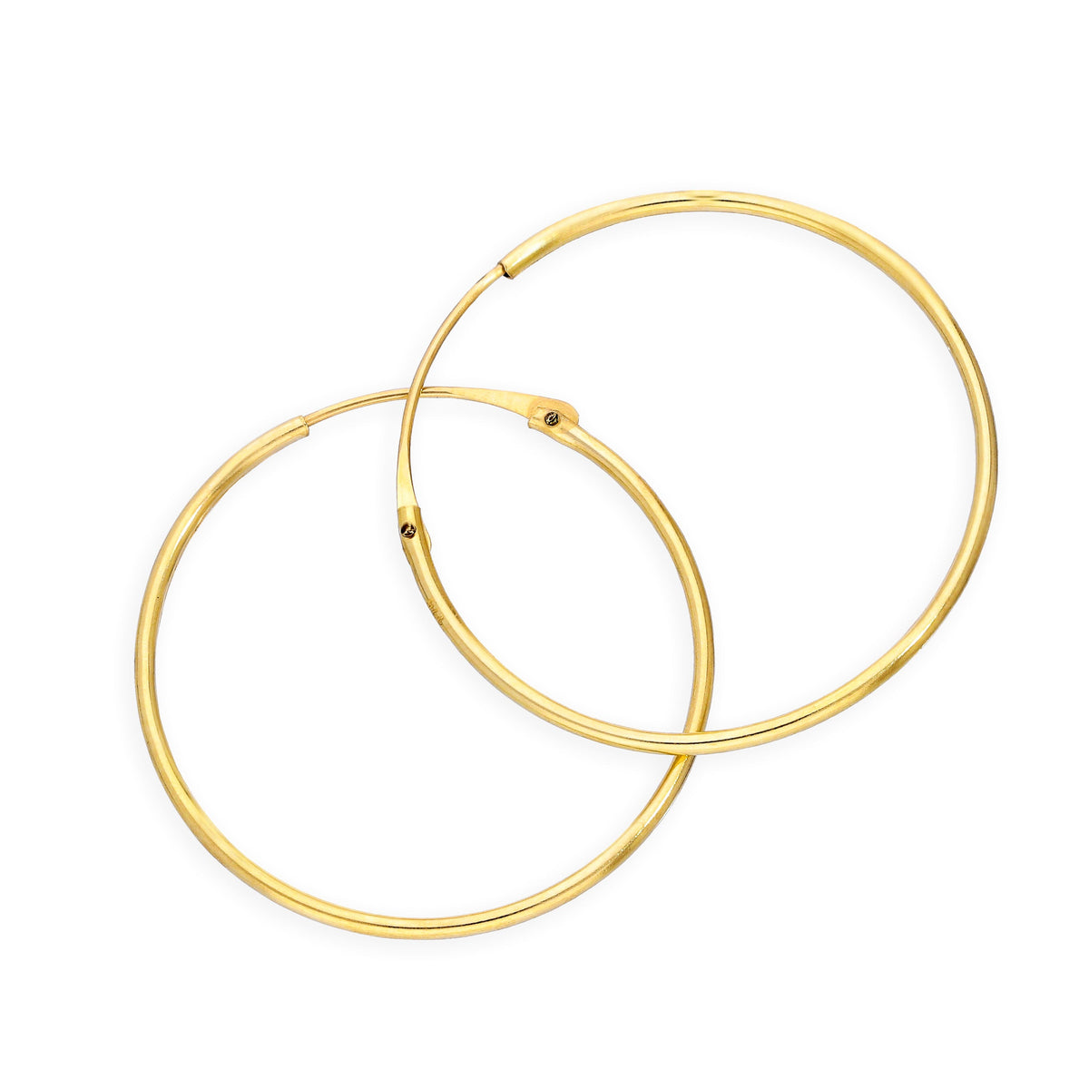 Boucles d'oreilles créoles en or 9 carats de 0,8 mm (8 mm à 20 mm)