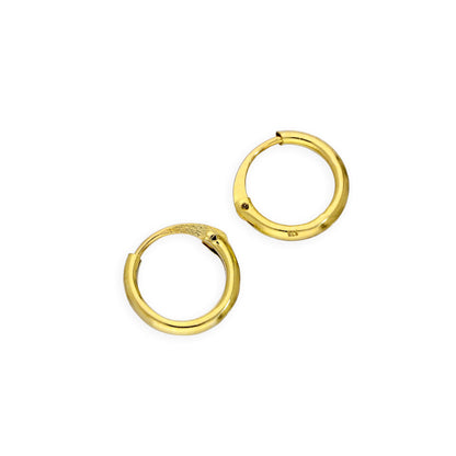 Boucles d'oreilles créoles en or 9 carats de 1,2 mm, 8 mm - 20 mm