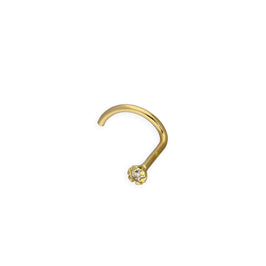 Vis de nez en or 9 carats et diamant 0,015 carat, calibre 22
