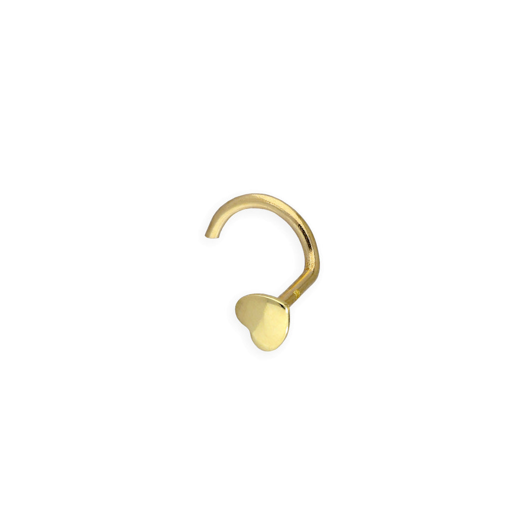 Vis de nez en forme de cœur en or 9 carats 22Ga