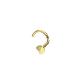 Vis de nez en forme de cœur en or 9 carats 22Ga