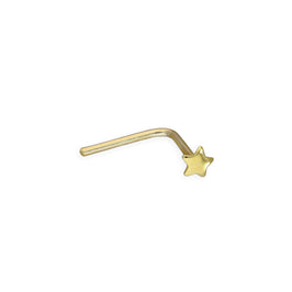 Piercing de nez en forme d'étoile en or 9 carats 23Ga en forme de L