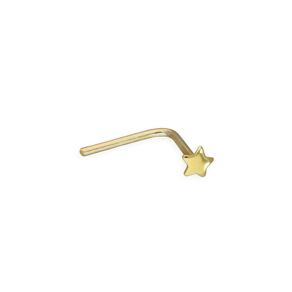 Piercing de nez en forme d'étoile en or 9 carats 23Ga en forme de L