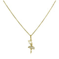 Collier pendentif ballerine en or 9 carats et cristaux CZ transparents, 40 à 50 cm