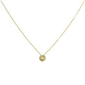 Perle ronde en or 9 carats et diamant 0,019 carat sur chaîne fine de 40 cm