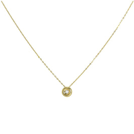 Perle ronde en or 9 carats et diamant 0,019 carat sur chaîne fine de 40 cm