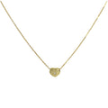 Perle en forme de cœur en or 9 carats et diamant 0,006 carat sur une fine chaîne de 43 cm