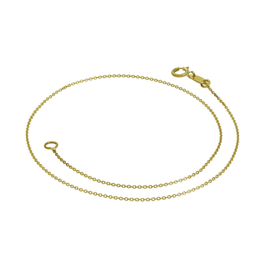 Bracelet de cheville gourmette en or 9 carats de 9,5 pouces