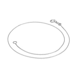 Bracelet de cheville gourmette en or blanc 9 carats de 24 cm