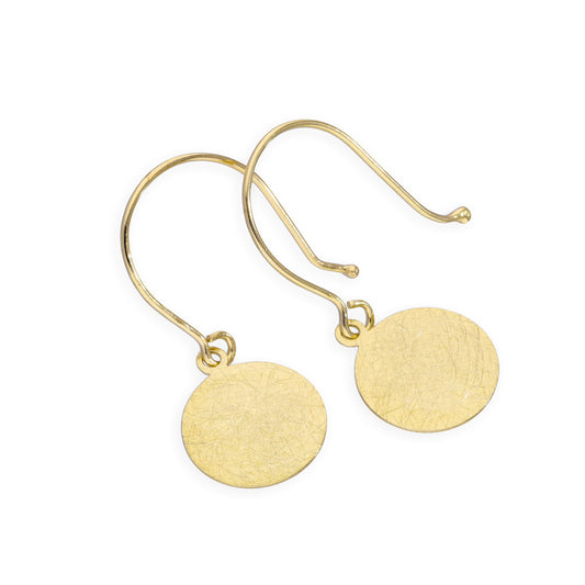 Boucles d'oreilles hameçons en or brossé 9 carats