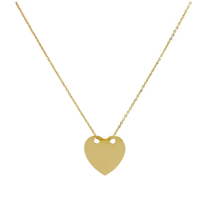 Collier cœur gravable en or 9 carats 40 cm