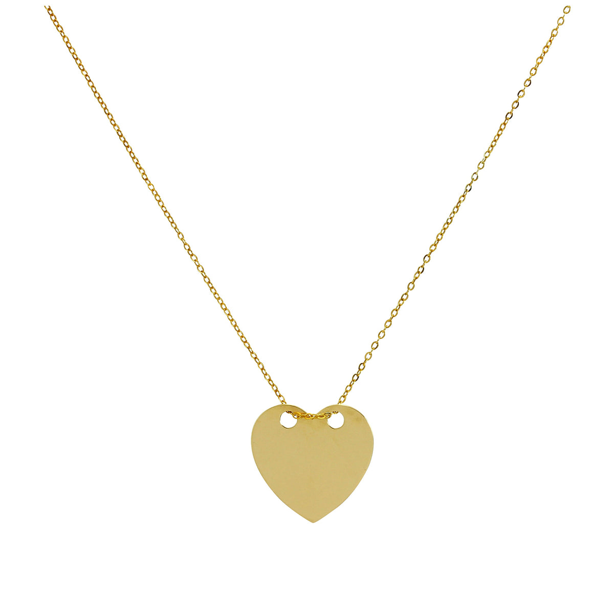 Collier cœur gravable en or 9 carats 40 cm