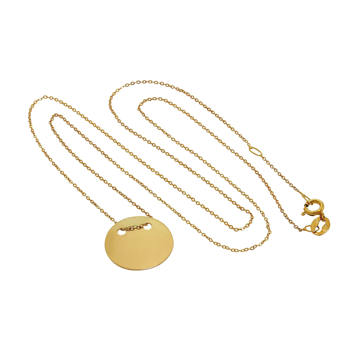 Collier cercle gravable en or 9 carats de 40 cm