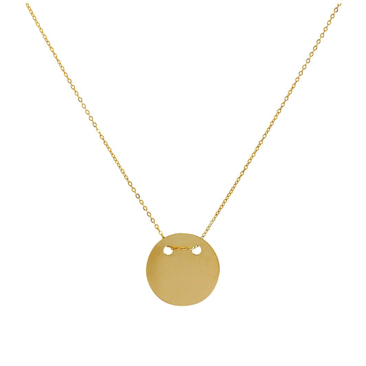 Collier cercle gravable en or 9 carats de 40 cm