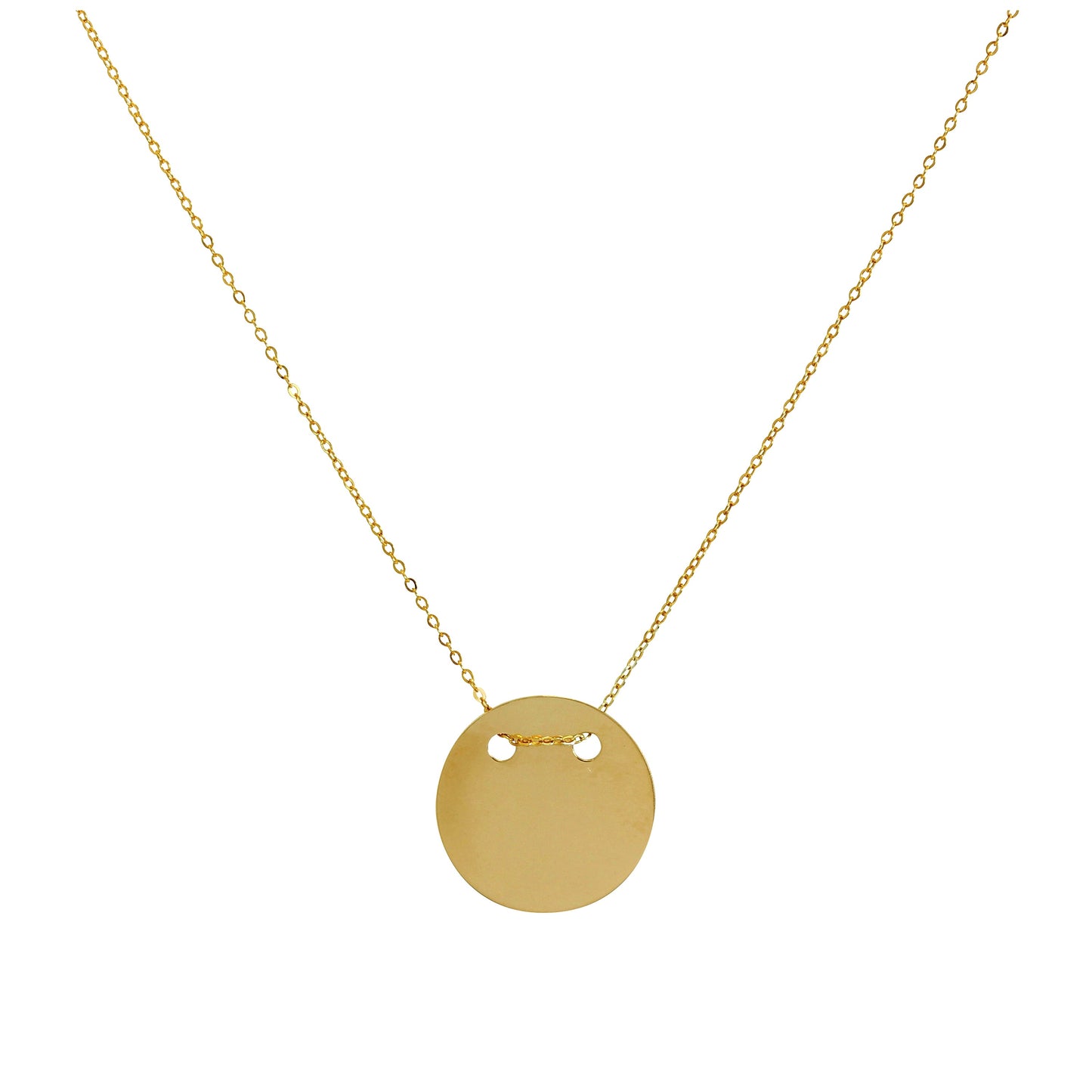 Collier cercle gravable en or 9 carats de 40 cm
