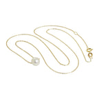 Collier gourmette fin en or 9 carats et perles de 6 mm, 40 cm