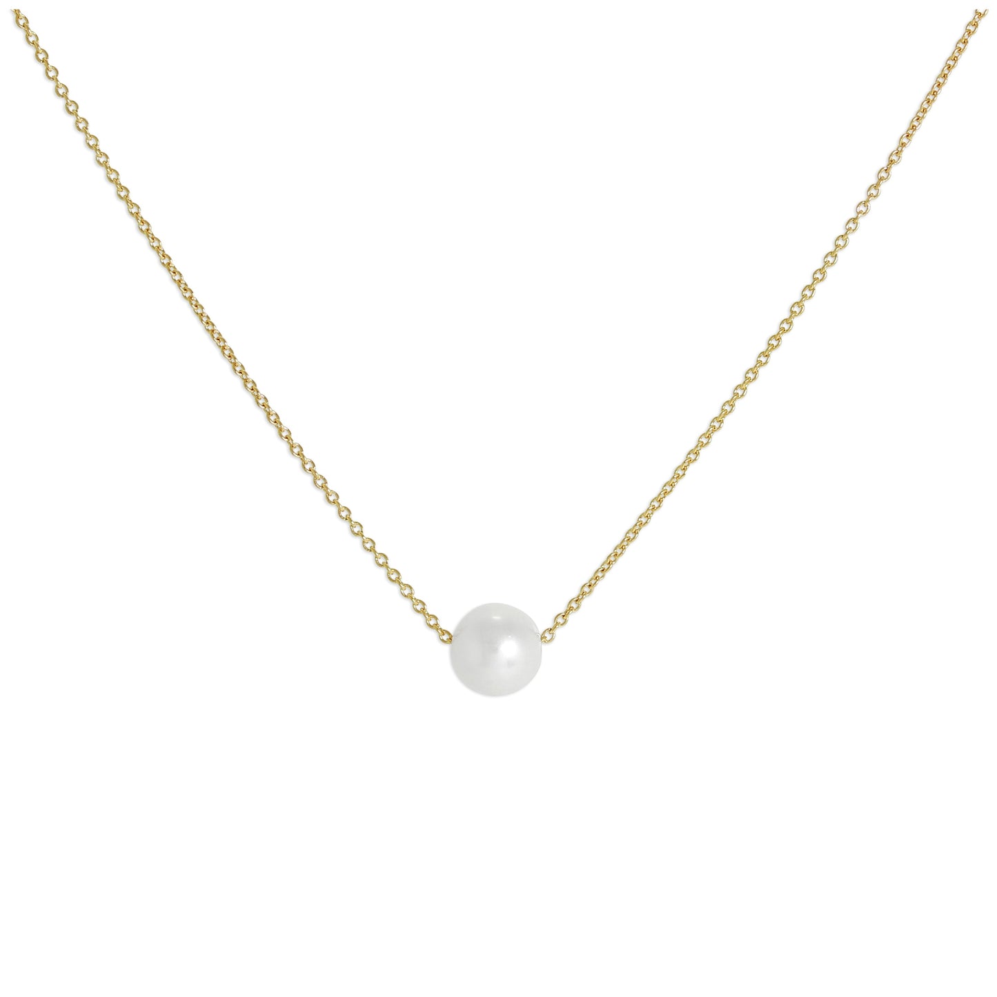 Collier en or 9 carats et perles de 5 mm, 43 cm