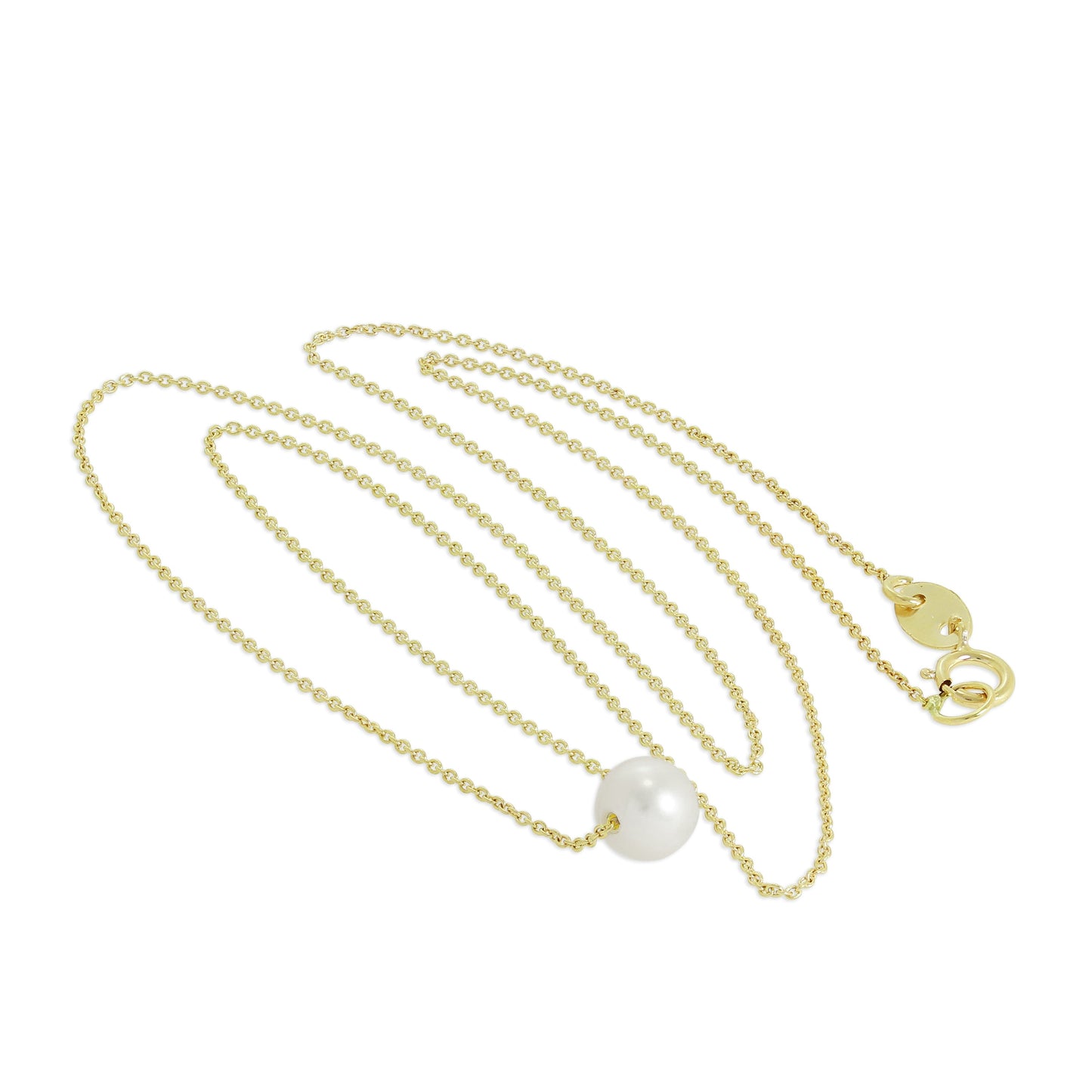 Collier en or 9 carats et perles de 5 mm, 43 cm