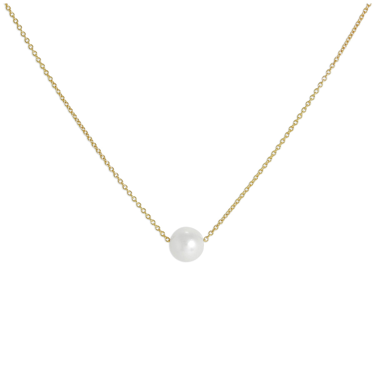 Collier en or 9 carats et perles de 5 mm, 43 cm