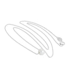 Collier en or blanc 9 carats et perles de 5 mm, 43 cm