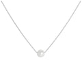 Collier en or blanc 9 carats et perles de 5 mm, 43 cm